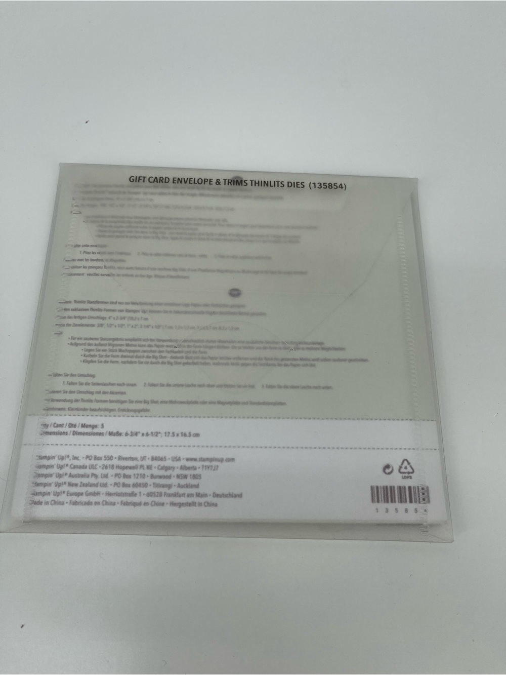 Gift Card Envelope & Trims Thinlits Dies